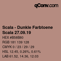 Código de color: Scala - Dunkle Farbtoene - Scala 27.09.19 | qconv.com