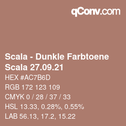 颜色代码: Scala - Dunkle Farbtoene - Scala 27.09.21 | qconv.com