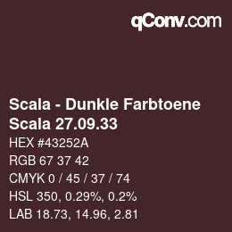 カラーコード: Scala - Dunkle Farbtoene - Scala 27.09.33 | qconv.com