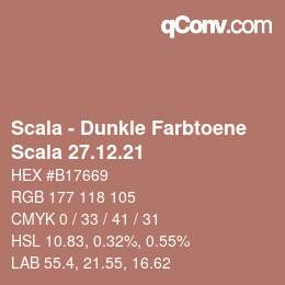 颜色代码: Scala - Dunkle Farbtoene - Scala 27.12.21 | qconv.com