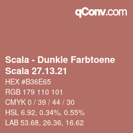 颜色代码: Scala - Dunkle Farbtoene - Scala 27.13.21 | qconv.com