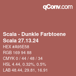 颜色代码: Scala - Dunkle Farbtoene - Scala 27.13.24 | qconv.com