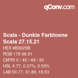 颜色代码: Scala - Dunkle Farbtoene - Scala 27.15.21 | qconv.com