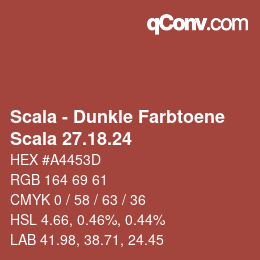 Código de color: Scala - Dunkle Farbtoene - Scala 27.18.24 | qconv.com