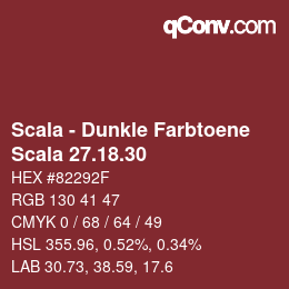 Código de color: Scala - Dunkle Farbtoene - Scala 27.18.30 | qconv.com