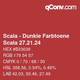 カラーコード: Scala - Dunkle Farbtoene - Scala 27.21.24 | qconv.com