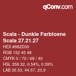 颜色代码: Scala - Dunkle Farbtoene - Scala 27.21.27 | qconv.com