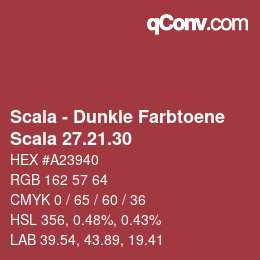 Código de color: Scala - Dunkle Farbtoene - Scala 27.21.30 | qconv.com