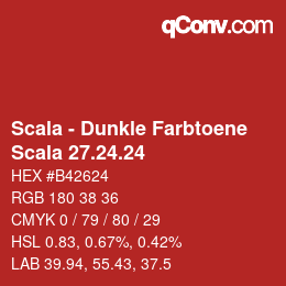 颜色代码: Scala - Dunkle Farbtoene - Scala 27.24.24 | qconv.com