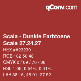 颜色代码: Scala - Dunkle Farbtoene - Scala 27.24.27 | qconv.com
