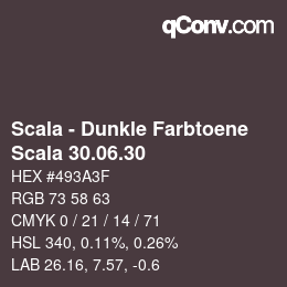 颜色代码: Scala - Dunkle Farbtoene - Scala 30.06.30 | qconv.com