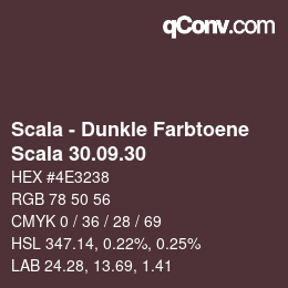Code couleur: Scala - Dunkle Farbtoene - Scala 30.09.30 | qconv.com