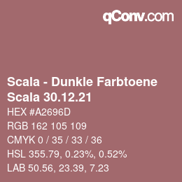 カラーコード: Scala - Dunkle Farbtoene - Scala 30.12.21 | qconv.com
