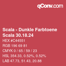 Código de color: Scala - Dunkle Farbtoene - Scala 30.18.24 | qconv.com