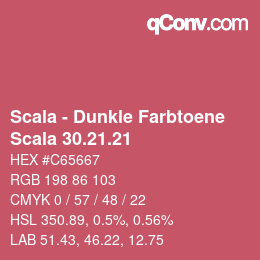 颜色代码: Scala - Dunkle Farbtoene - Scala 30.21.21 | qconv.com
