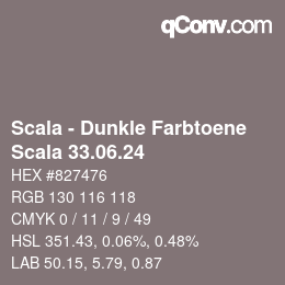 颜色代码: Scala - Dunkle Farbtoene - Scala 33.06.24 | qconv.com