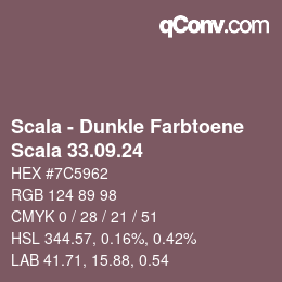 Código de color: Scala - Dunkle Farbtoene - Scala 33.09.24 | qconv.com
