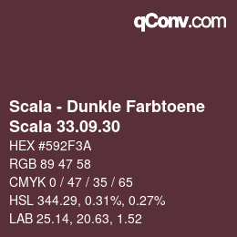Código de color: Scala - Dunkle Farbtoene - Scala 33.09.30 | qconv.com