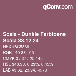 Código de color: Scala - Dunkle Farbtoene - Scala 33.12.24 | qconv.com