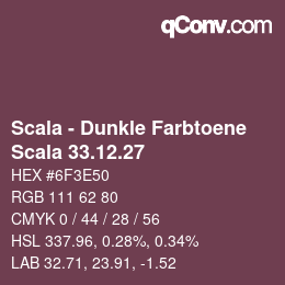 カラーコード: Scala - Dunkle Farbtoene - Scala 33.12.27 | qconv.com