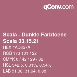 Color code: Scala - Dunkle Farbtoene - Scala 33.15.21 | qconv.com