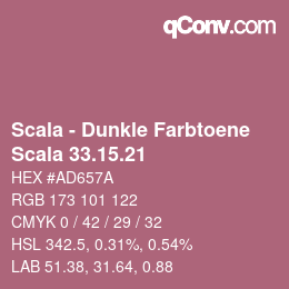 Código de color: Scala - Dunkle Farbtoene - Scala 33.15.21 | qconv.com