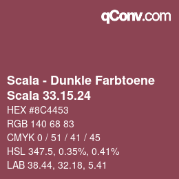 Código de color: Scala - Dunkle Farbtoene - Scala 33.15.24 | qconv.com