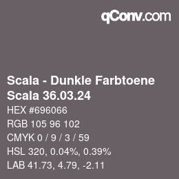Código de color: Scala - Dunkle Farbtoene - Scala 36.03.24 | qconv.com