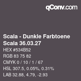 Code couleur: Scala - Dunkle Farbtoene - Scala 36.03.27 | qconv.com