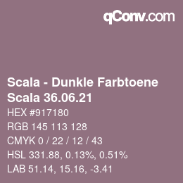颜色代码: Scala - Dunkle Farbtoene - Scala 36.06.21 | qconv.com