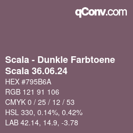 颜色代码: Scala - Dunkle Farbtoene - Scala 36.06.24 | qconv.com