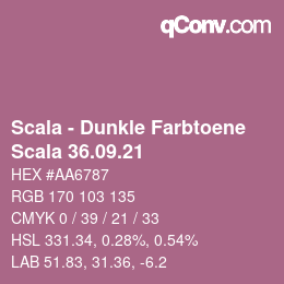 カラーコード: Scala - Dunkle Farbtoene - Scala 36.09.21 | qconv.com