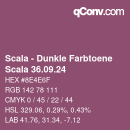 Código de color: Scala - Dunkle Farbtoene - Scala 36.09.24 | qconv.com
