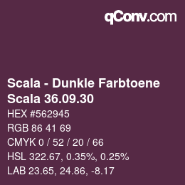 Código de color: Scala - Dunkle Farbtoene - Scala 36.09.30 | qconv.com