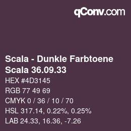 Código de color: Scala - Dunkle Farbtoene - Scala 36.09.33 | qconv.com