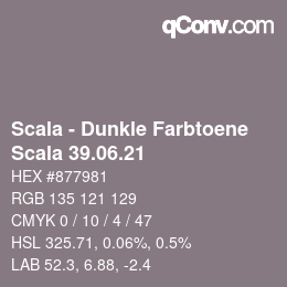 颜色代码: Scala - Dunkle Farbtoene - Scala 39.06.21 | qconv.com