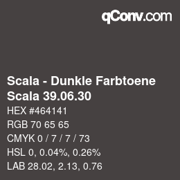 颜色代码: Scala - Dunkle Farbtoene - Scala 39.06.30 | qconv.com