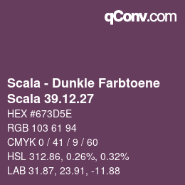 カラーコード: Scala - Dunkle Farbtoene - Scala 39.12.27 | qconv.com