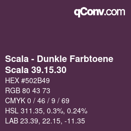カラーコード: Scala - Dunkle Farbtoene - Scala 39.15.30 | qconv.com