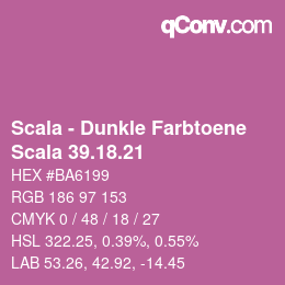 Código de color: Scala - Dunkle Farbtoene - Scala 39.18.21 | qconv.com