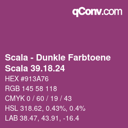Código de color: Scala - Dunkle Farbtoene - Scala 39.18.24 | qconv.com