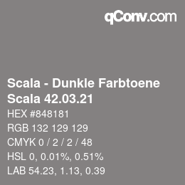 颜色代码: Scala - Dunkle Farbtoene - Scala 42.03.21 | qconv.com