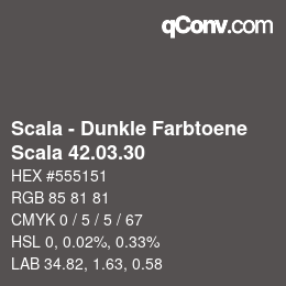 颜色代码: Scala - Dunkle Farbtoene - Scala 42.03.30 | qconv.com