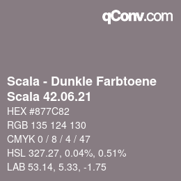颜色代码: Scala - Dunkle Farbtoene - Scala 42.06.21 | qconv.com