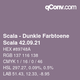 颜色代码: Scala - Dunkle Farbtoene - Scala 42.09.21 | qconv.com