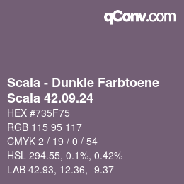 颜色代码: Scala - Dunkle Farbtoene - Scala 42.09.24 | qconv.com