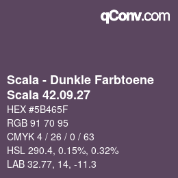 カラーコード: Scala - Dunkle Farbtoene - Scala 42.09.27 | qconv.com