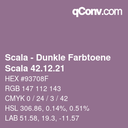 颜色代码: Scala - Dunkle Farbtoene - Scala 42.12.21 | qconv.com