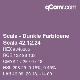 颜色代码: Scala - Dunkle Farbtoene - Scala 42.12.24 | qconv.com
