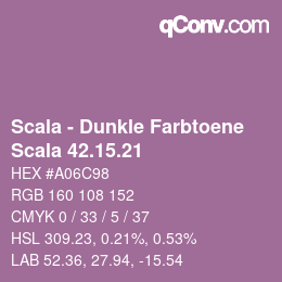 颜色代码: Scala - Dunkle Farbtoene - Scala 42.15.21 | qconv.com
